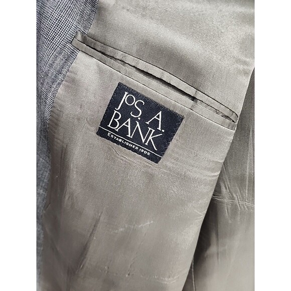 Gray Wool Cashmere Blend Sport Coat Academia Preppy Refined | Jos A Bank 46R - Picture 9 of 10